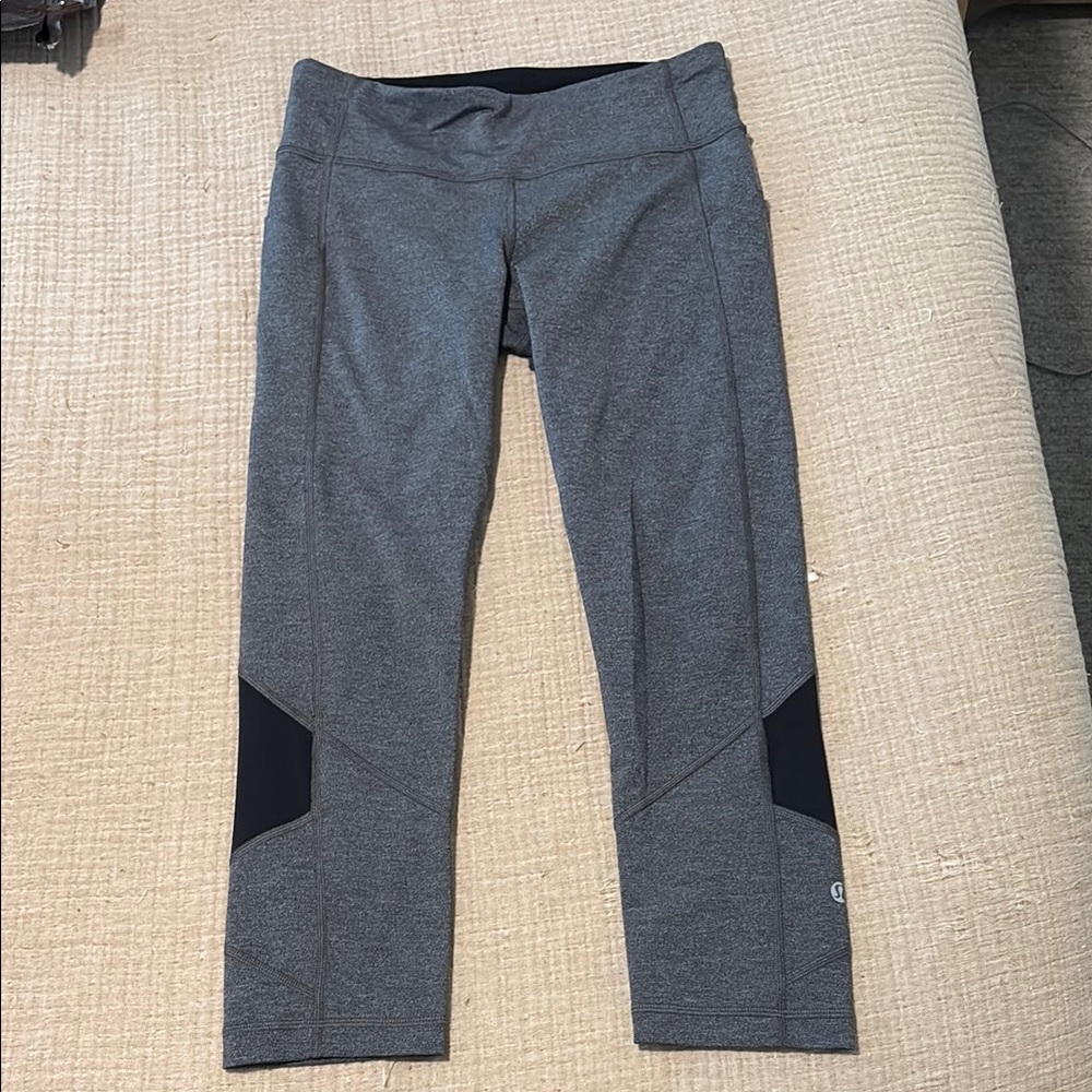 Gray and Black Athletic Leggings
